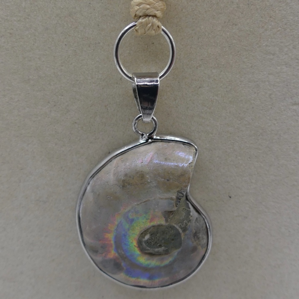 Aura Ammonite Pendant on Adjustable Rope - Picture 3 of 7